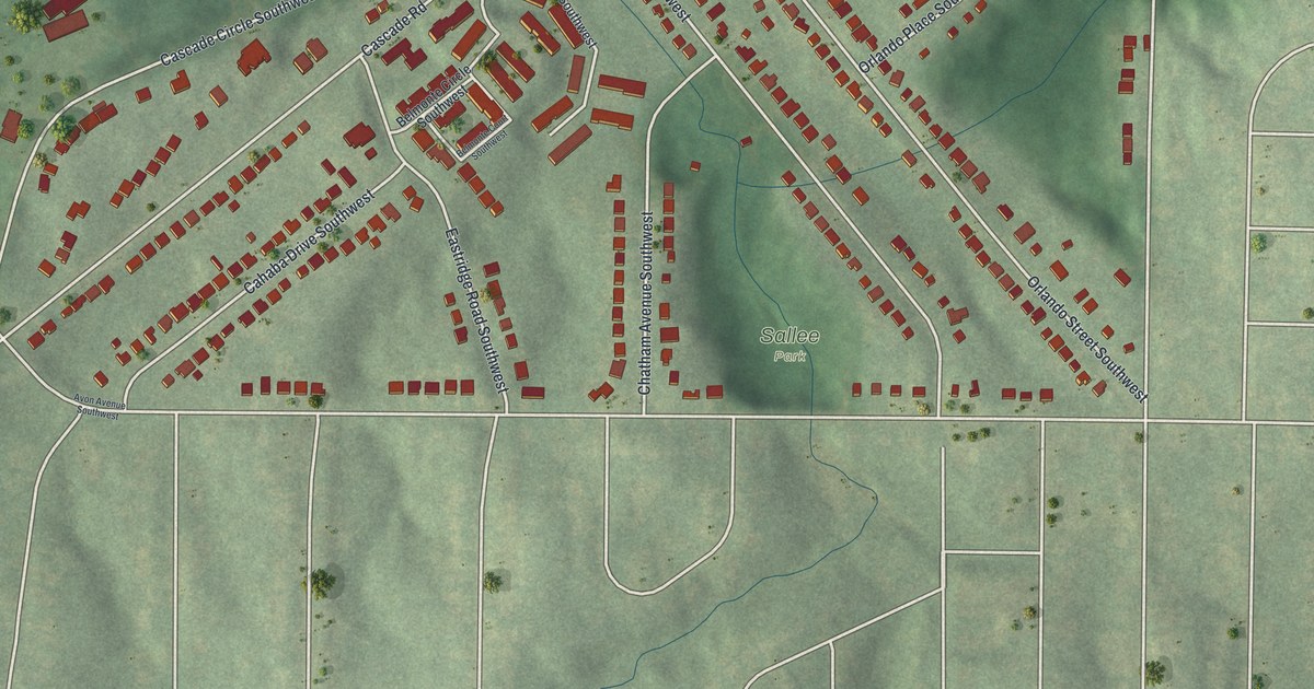 Map of Cascade Avenue-Road, Georgia