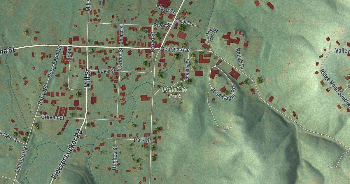 Map of Cave Spring, Georgia