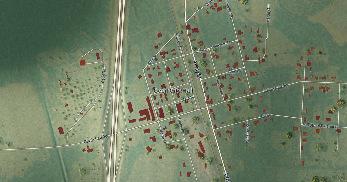 Map of Cecil, Georgia