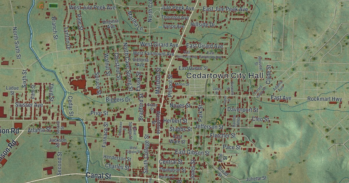 Map of Cedartown, Georgia