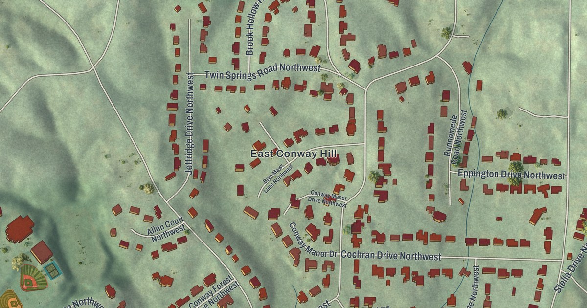 Map of Chastain Park, Georgia