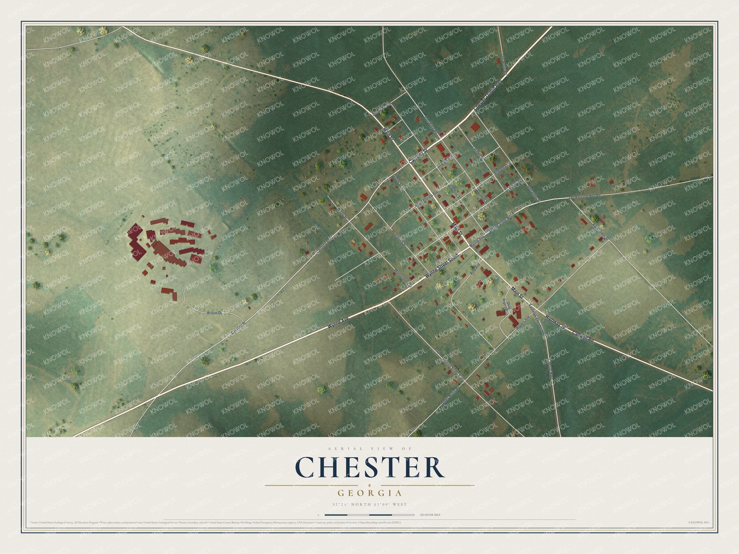 Watermarked full-map preview of Chester, Georgia