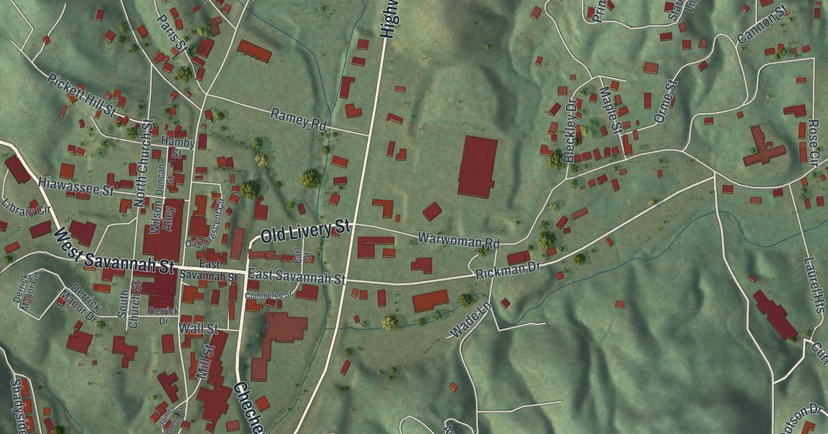 Map of Clayton, Georgia