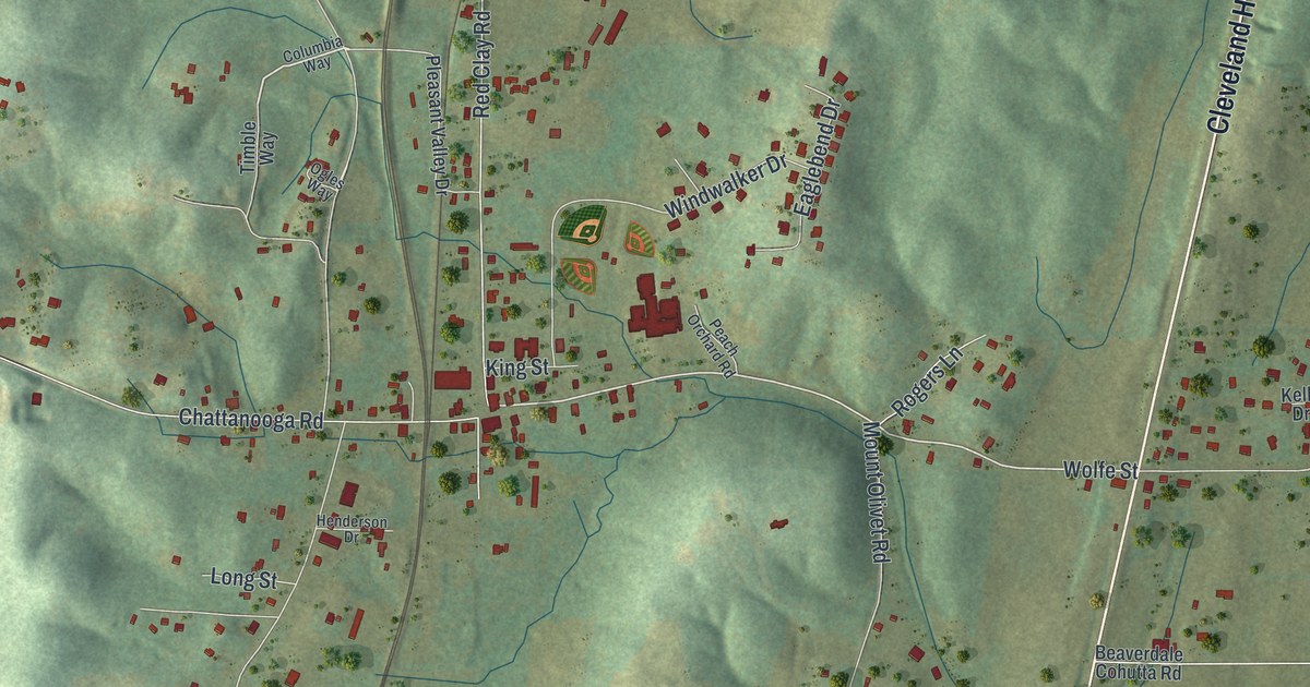 Map of Cohutta, Georgia
