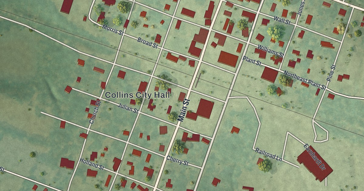 Map of Collins, Georgia