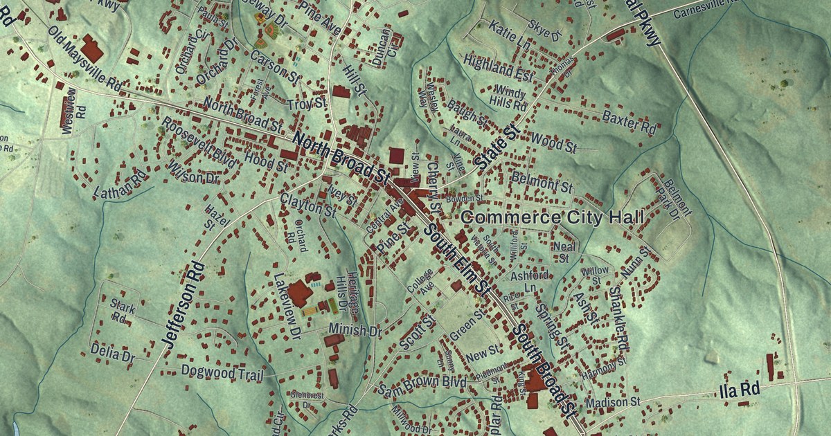 Map of Commerce, Georgia