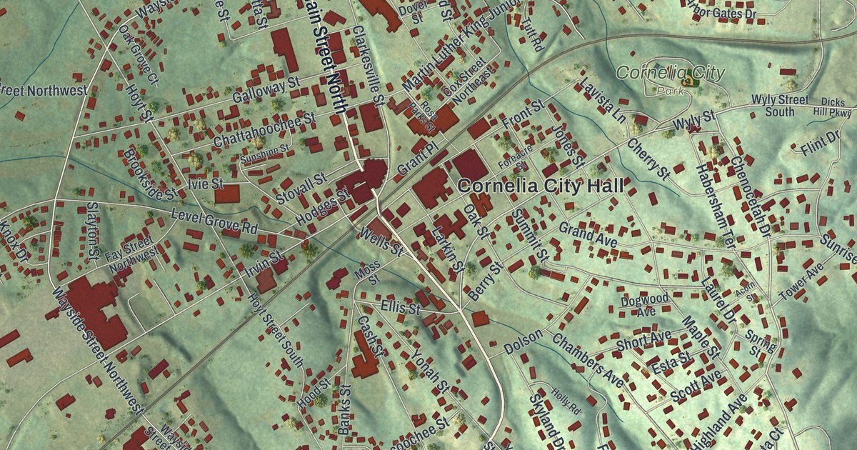 Map of Cornelia, Georgia