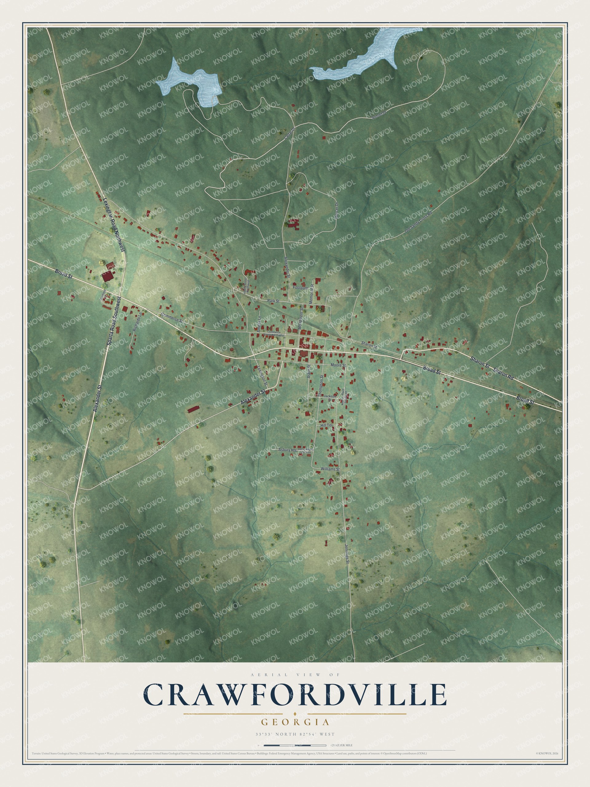 Watermarked full-map preview of Crawfordville, Georgia