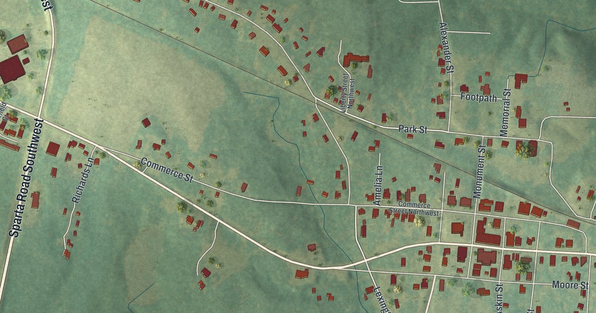 Map of Crawfordville, Georgia