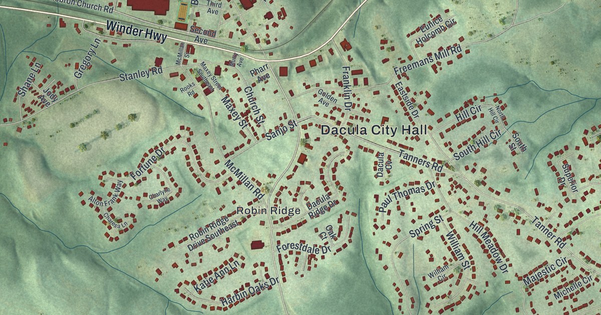 Map of Dacula, Georgia