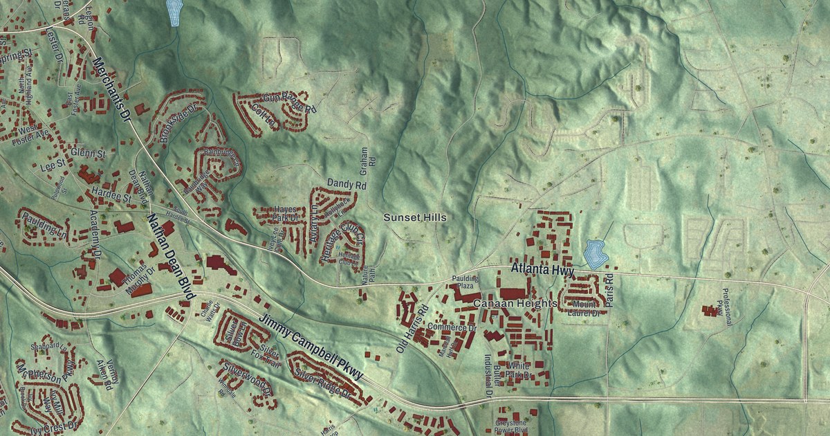 Map of Dallas, Georgia