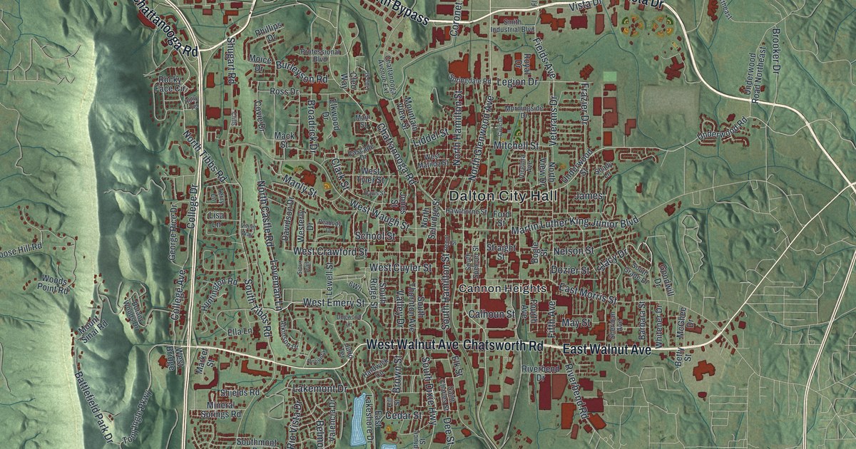 Map of Dalton, Georgia