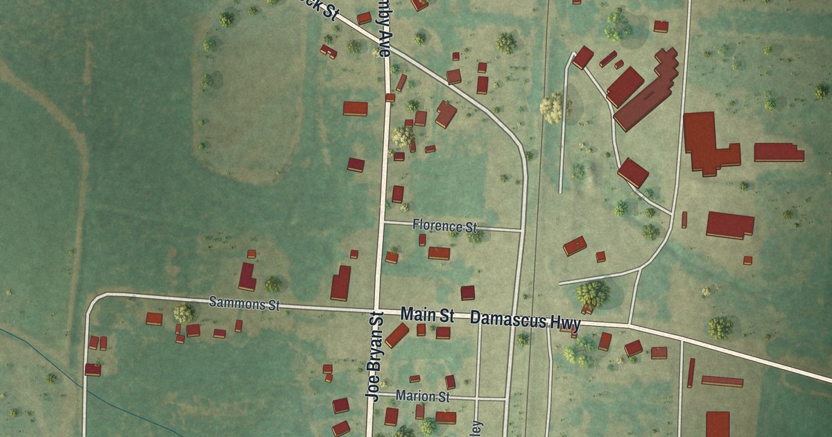 Map of Damascus, Georgia