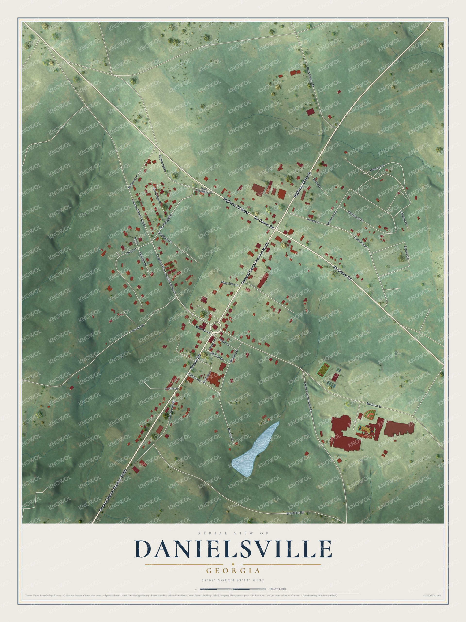 Watermarked full-map preview of Danielsville, Georgia