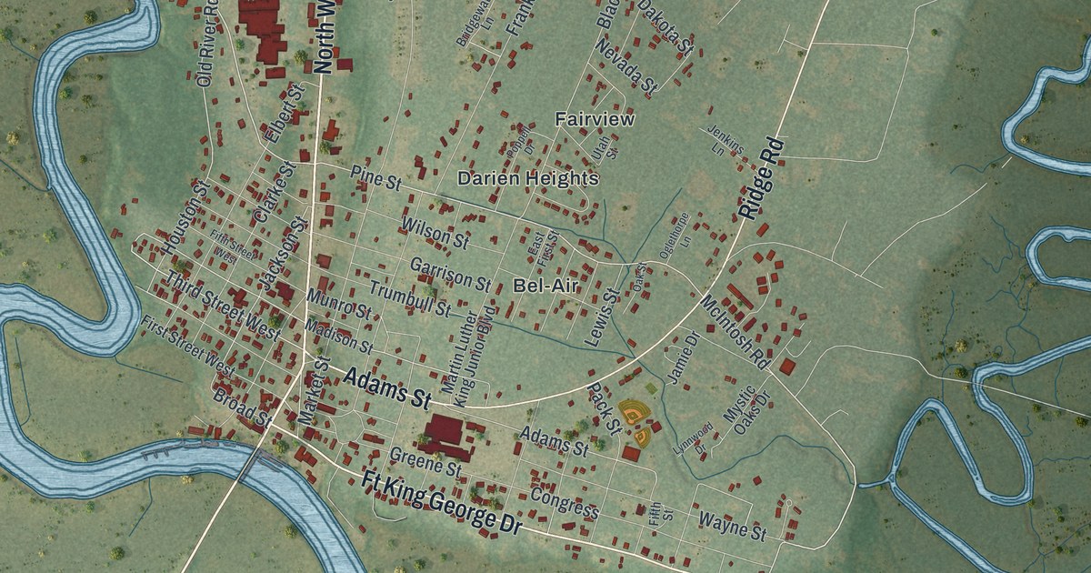 Map of Darien, Georgia