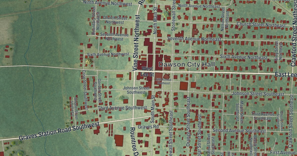 Map of Dawson, Georgia
