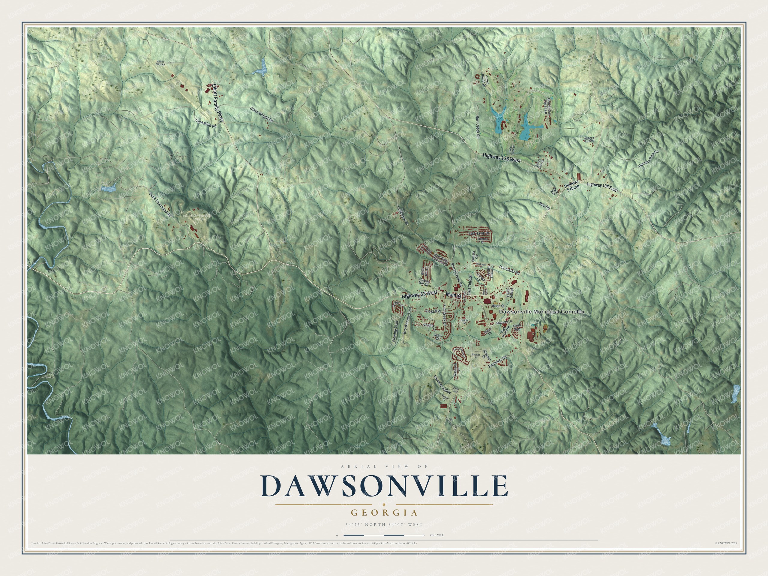 Watermarked full-map preview of Dawsonville, Georgia