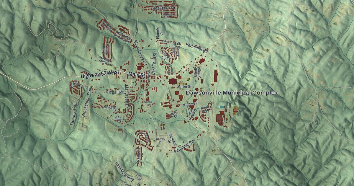 Map of Dawsonville, Georgia