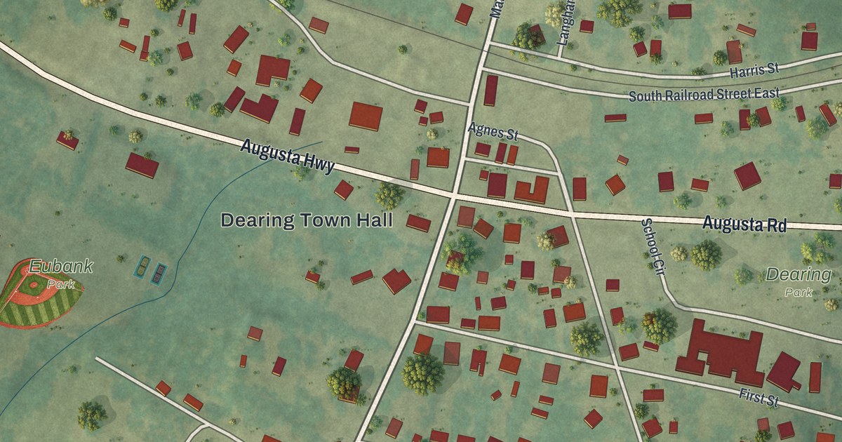 Map of Dearing, Georgia