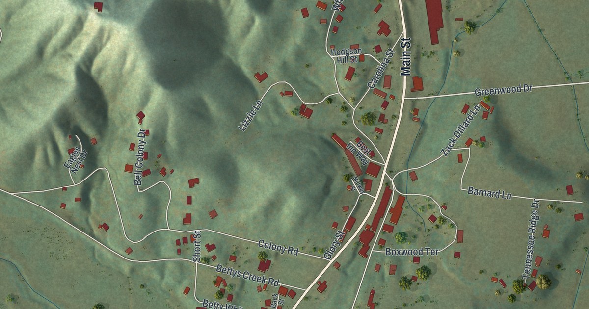 Map of Dillard, Georgia