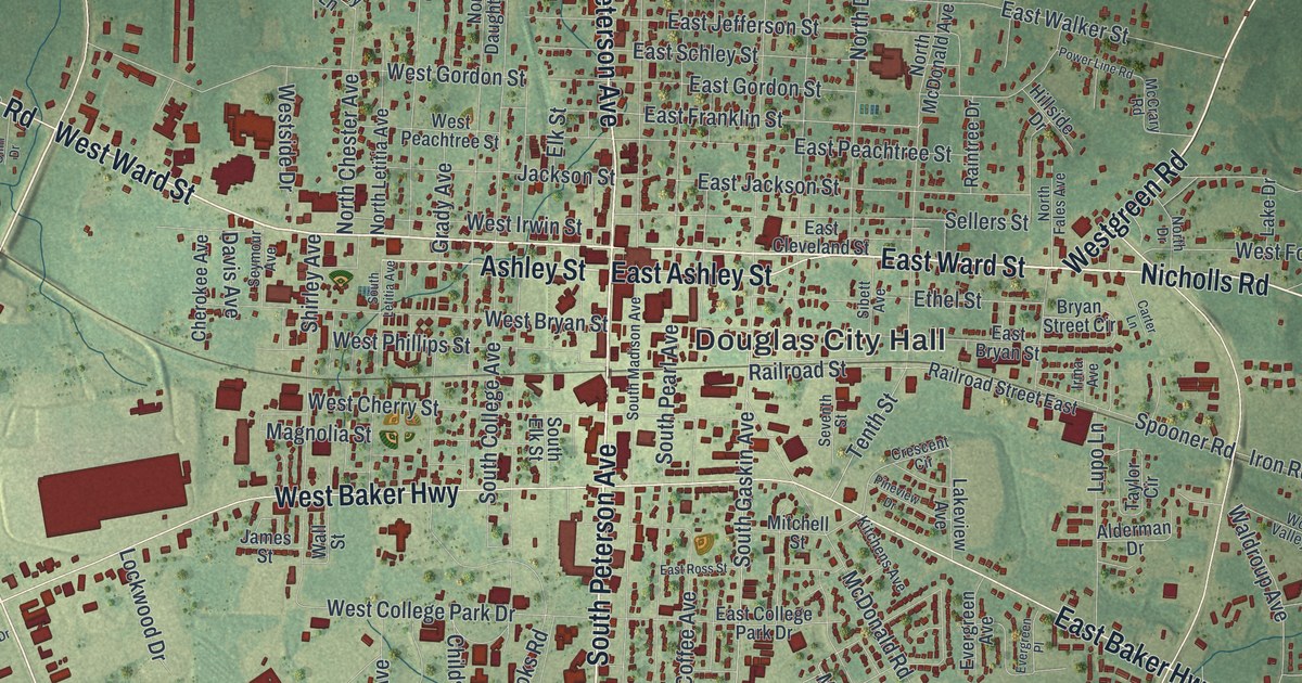 Map of Douglas, Georgia