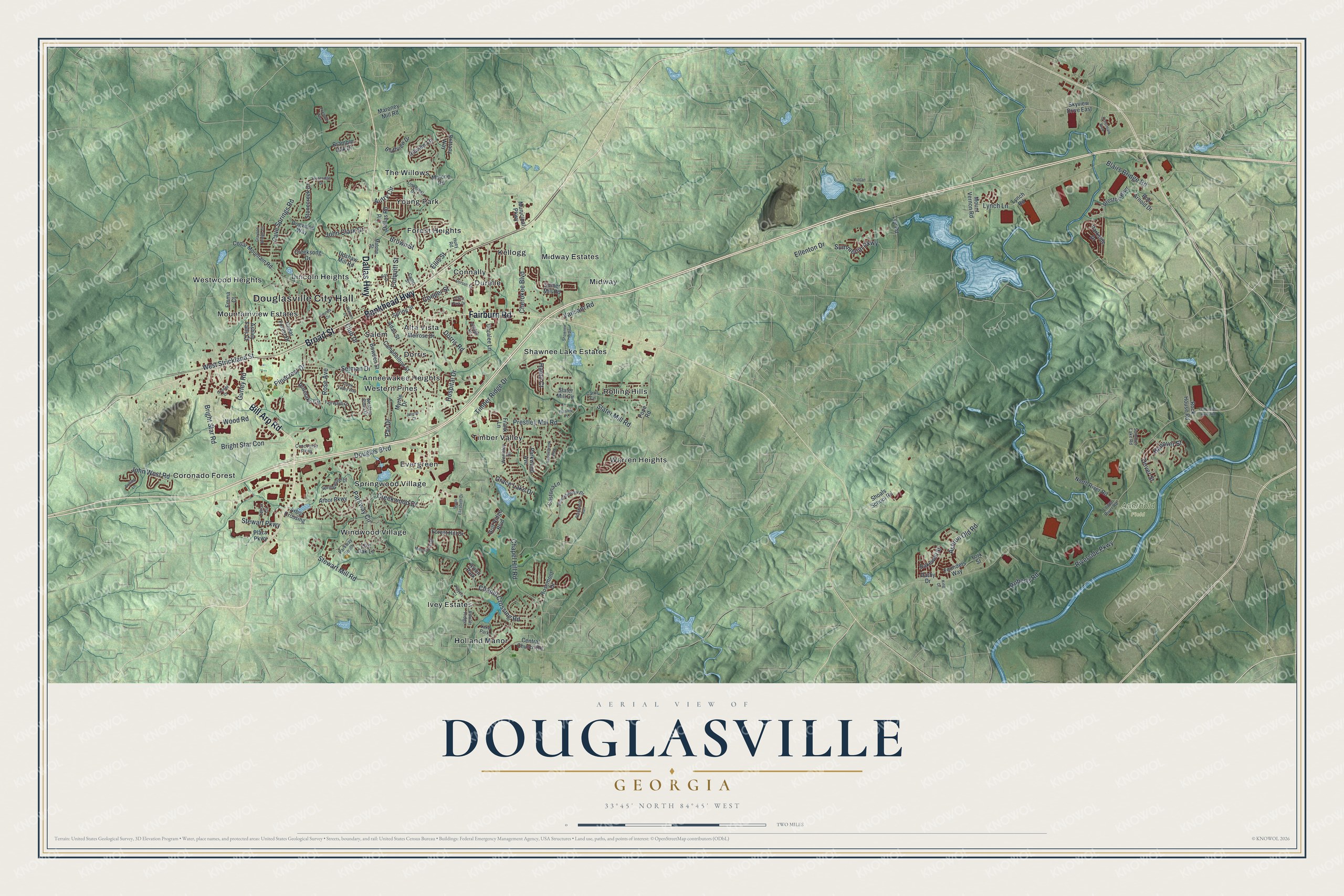 Watermarked full-map preview of Douglasville, Georgia