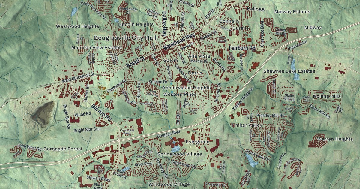Map of Douglasville, Georgia