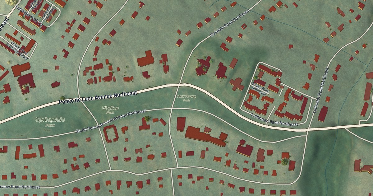Map of Druid Hills, Atlanta, Georgia