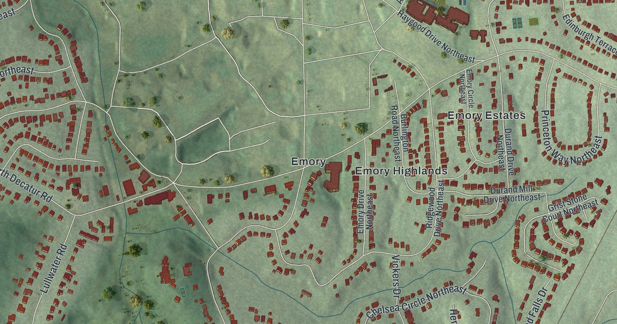 Map of Druid Hills, Georgia