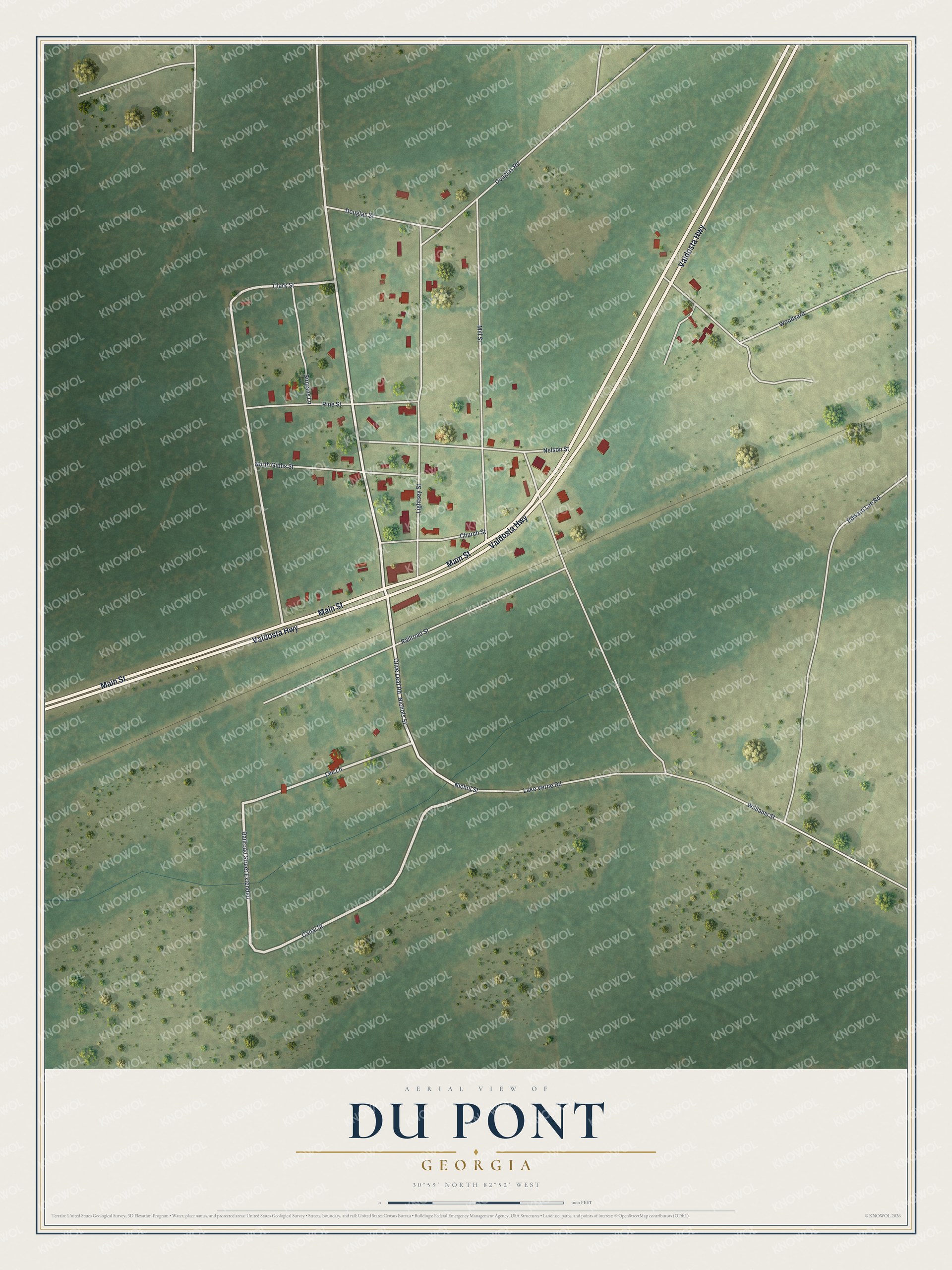 Watermarked full-map preview of Du Pont, Georgia
