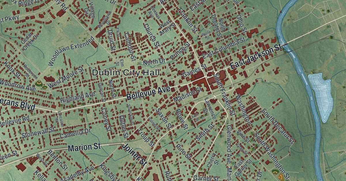 Map of Dublin, Georgia