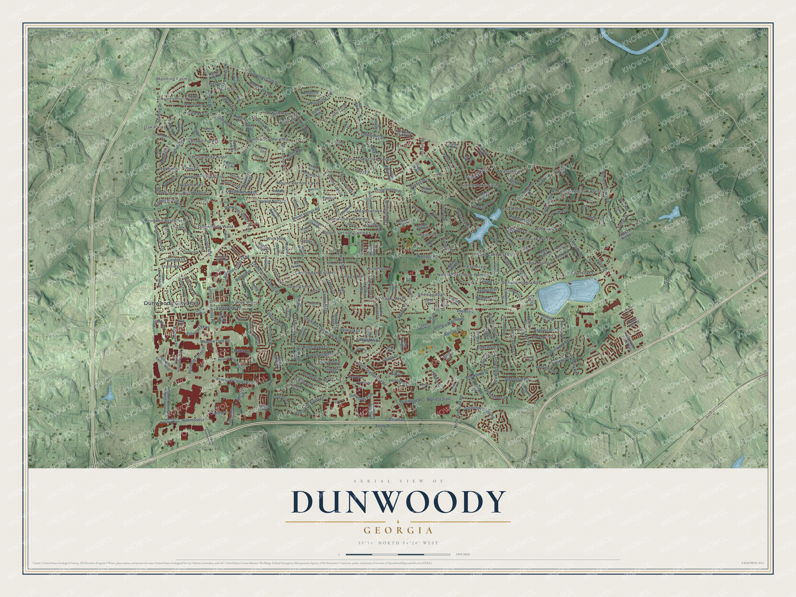 Watermarked full-map preview of Dunwoody, Georgia