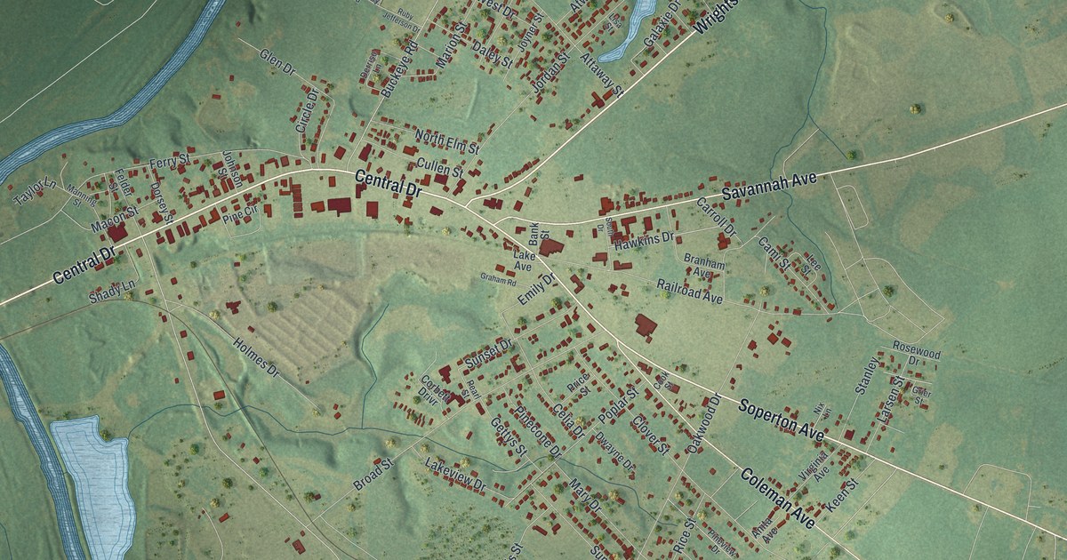 Map of East Dublin, Georgia