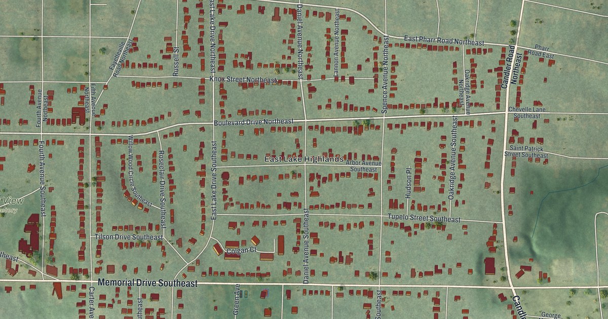 Map of East Lake, Georgia