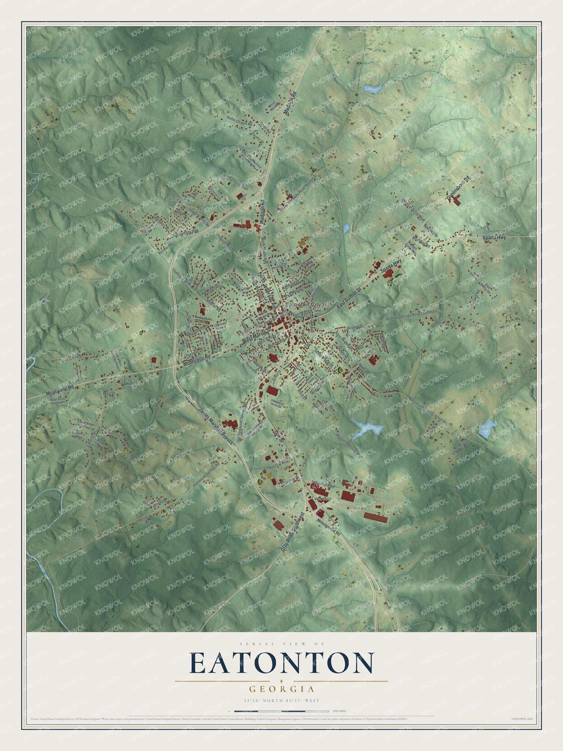 Watermarked full-map preview of Eatonton, Georgia