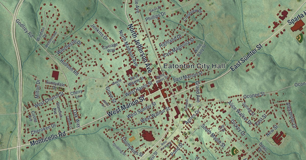 Map of Eatonton, Georgia