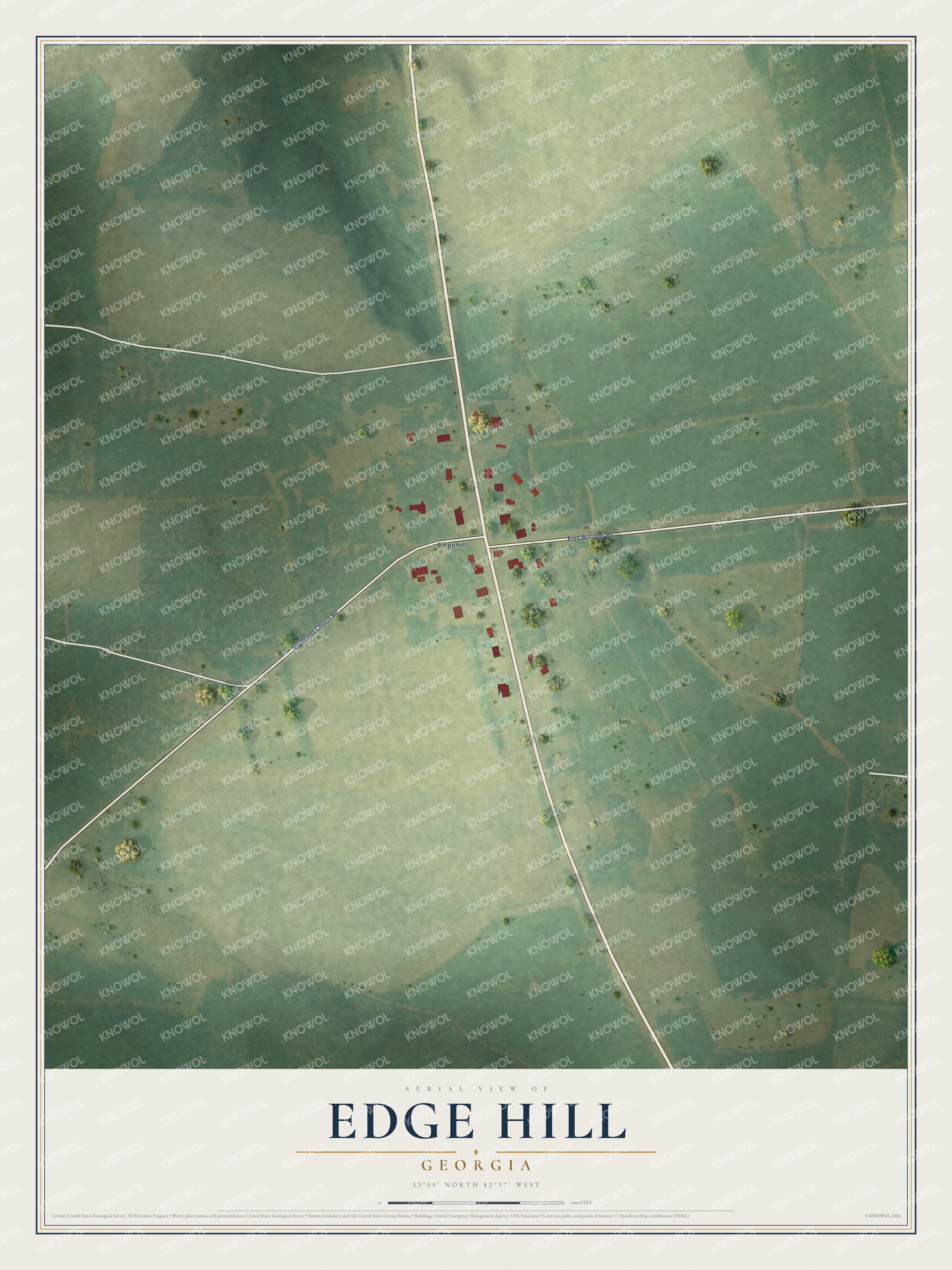 Watermarked full-map preview of Edge Hill, Georgia