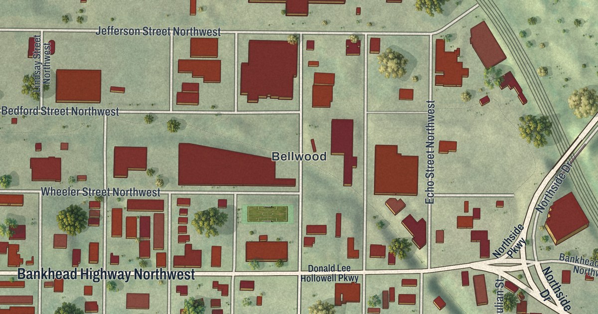 Map of English Avenue, Georgia