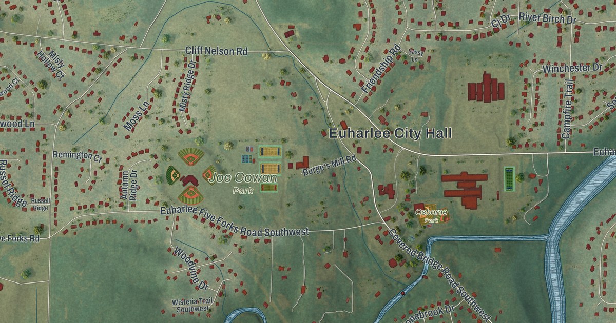 Map of Euharlee, Georgia