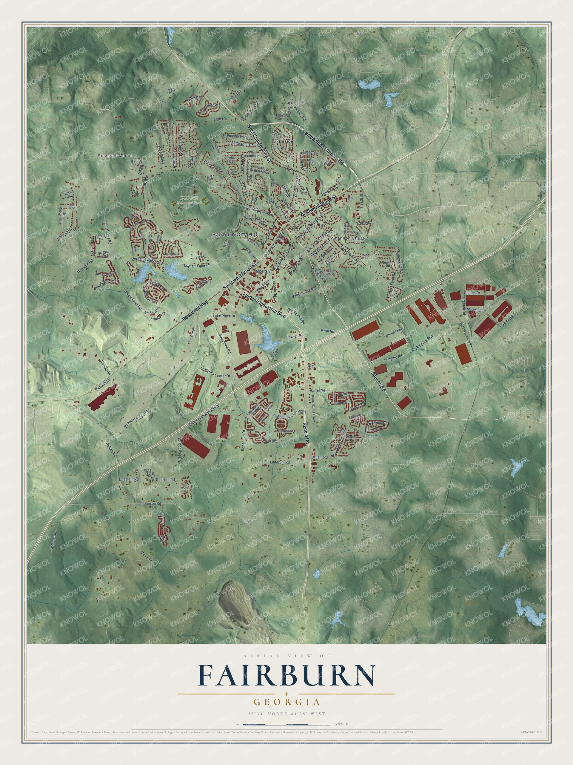 Watermarked full-map preview of Fairburn, Georgia