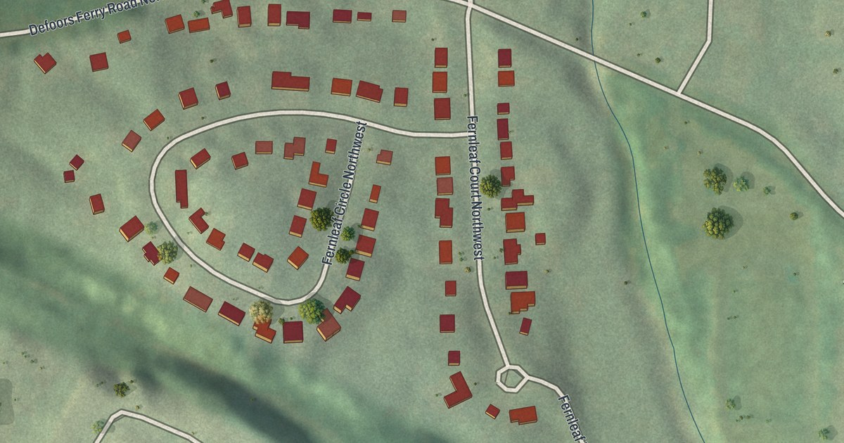 Map of Fernleaf, Georgia
