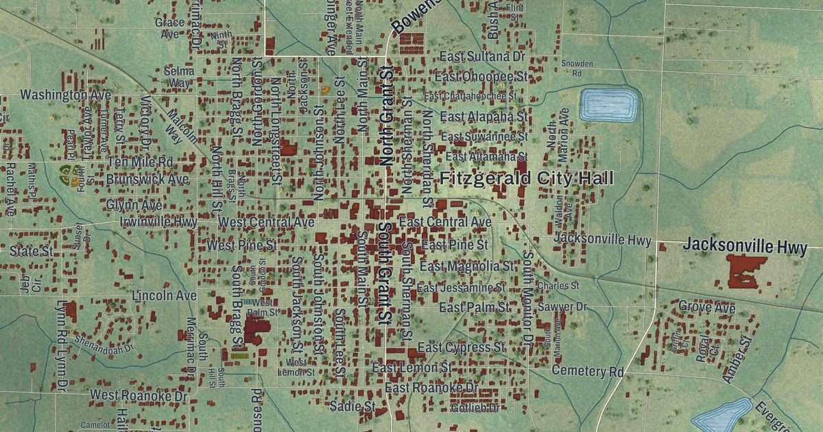Map of Fitzgerald, Georgia