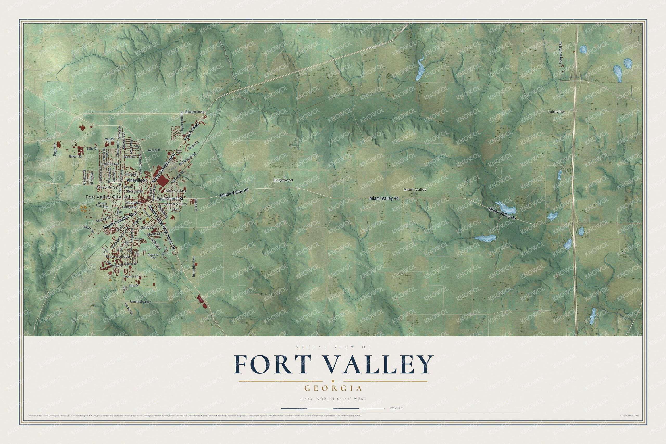 Watermarked full-map preview of Fort Valley, Georgia