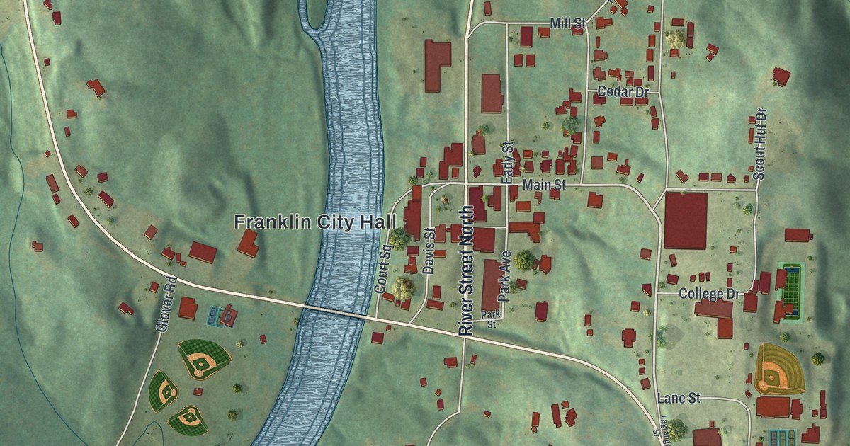 Map of Franklin, Georgia