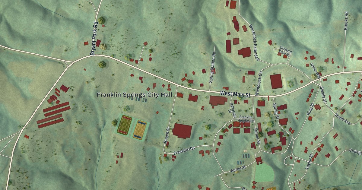 Map of Franklin Springs, Georgia