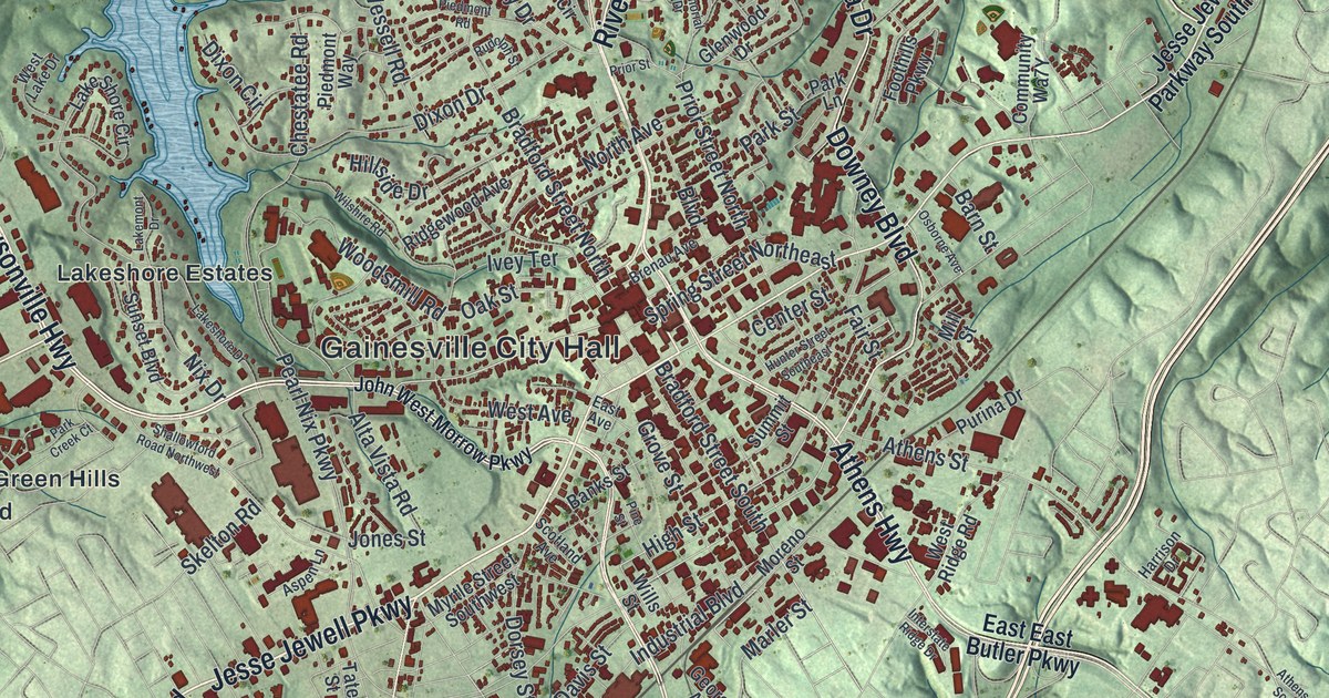 Map of Gainesville, Georgia