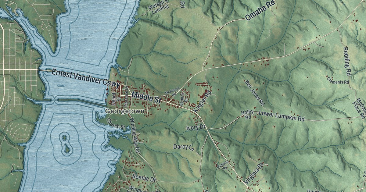 Map of Georgetown-Quitman County, Georgia