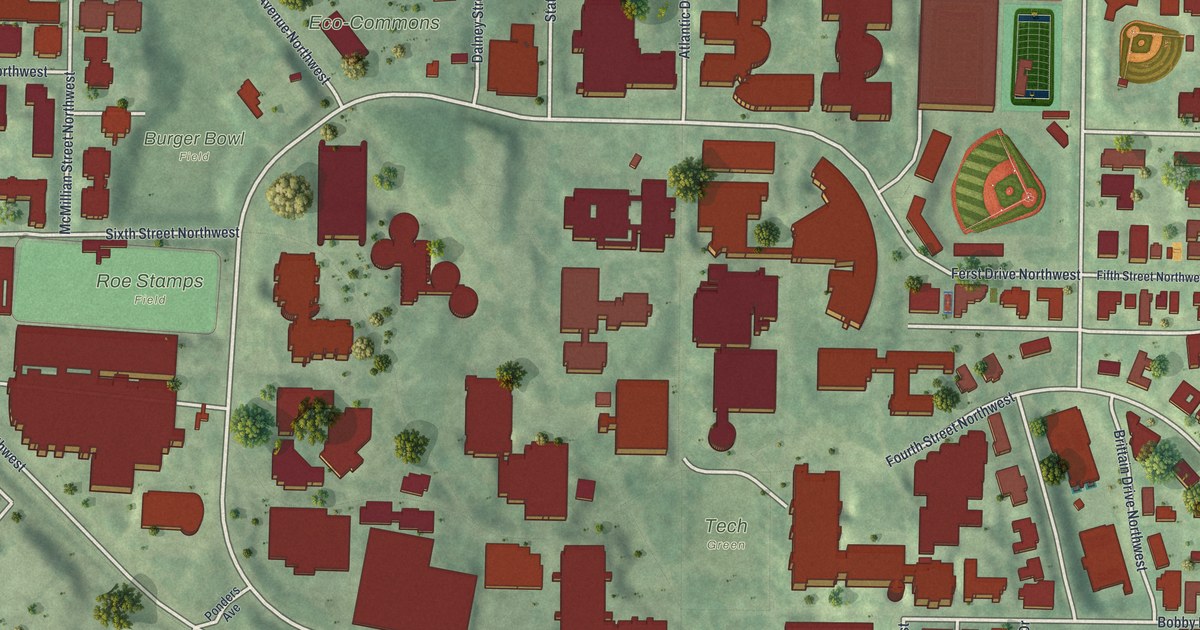 Map of Georgia Tech, Georgia