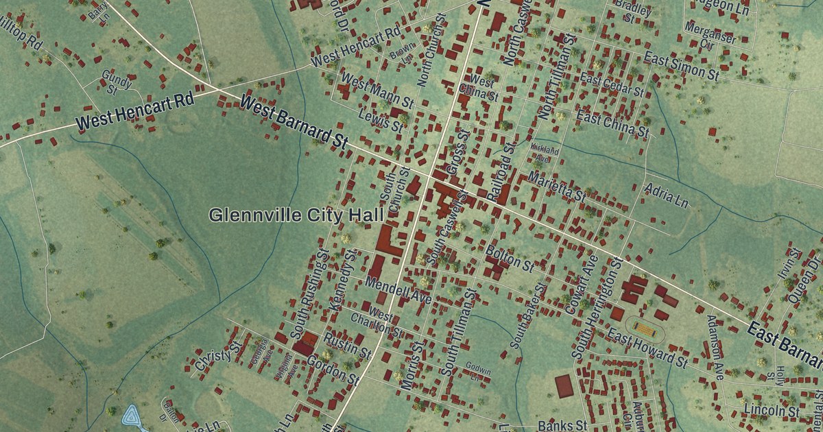 Map of Glennville, Georgia