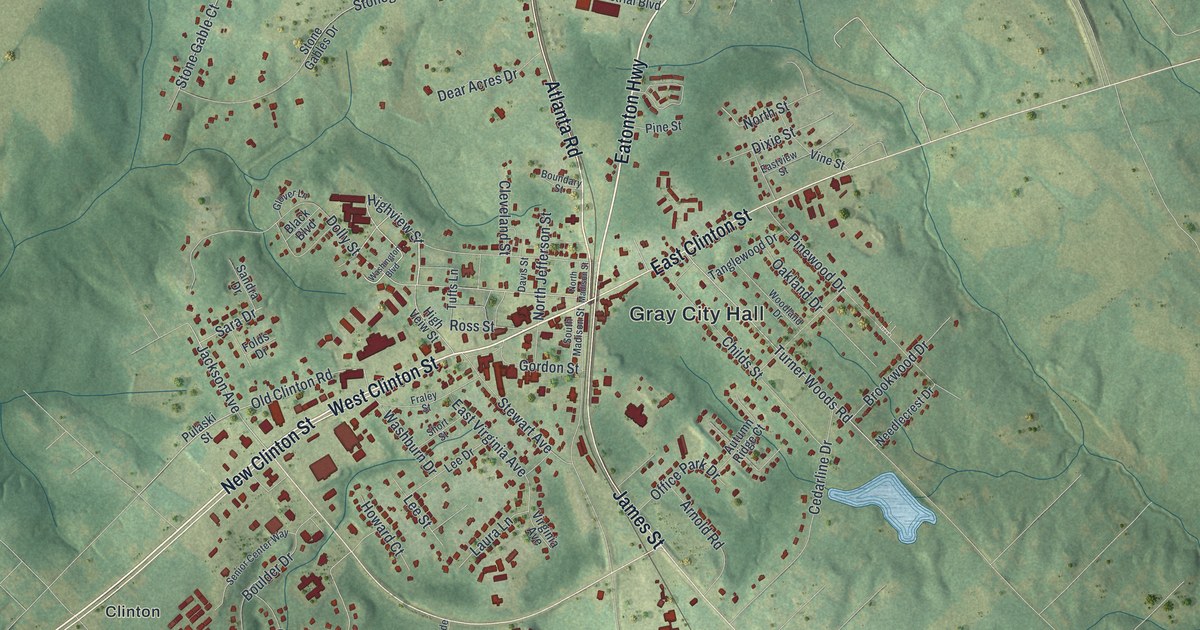 Map of Gray, Georgia
